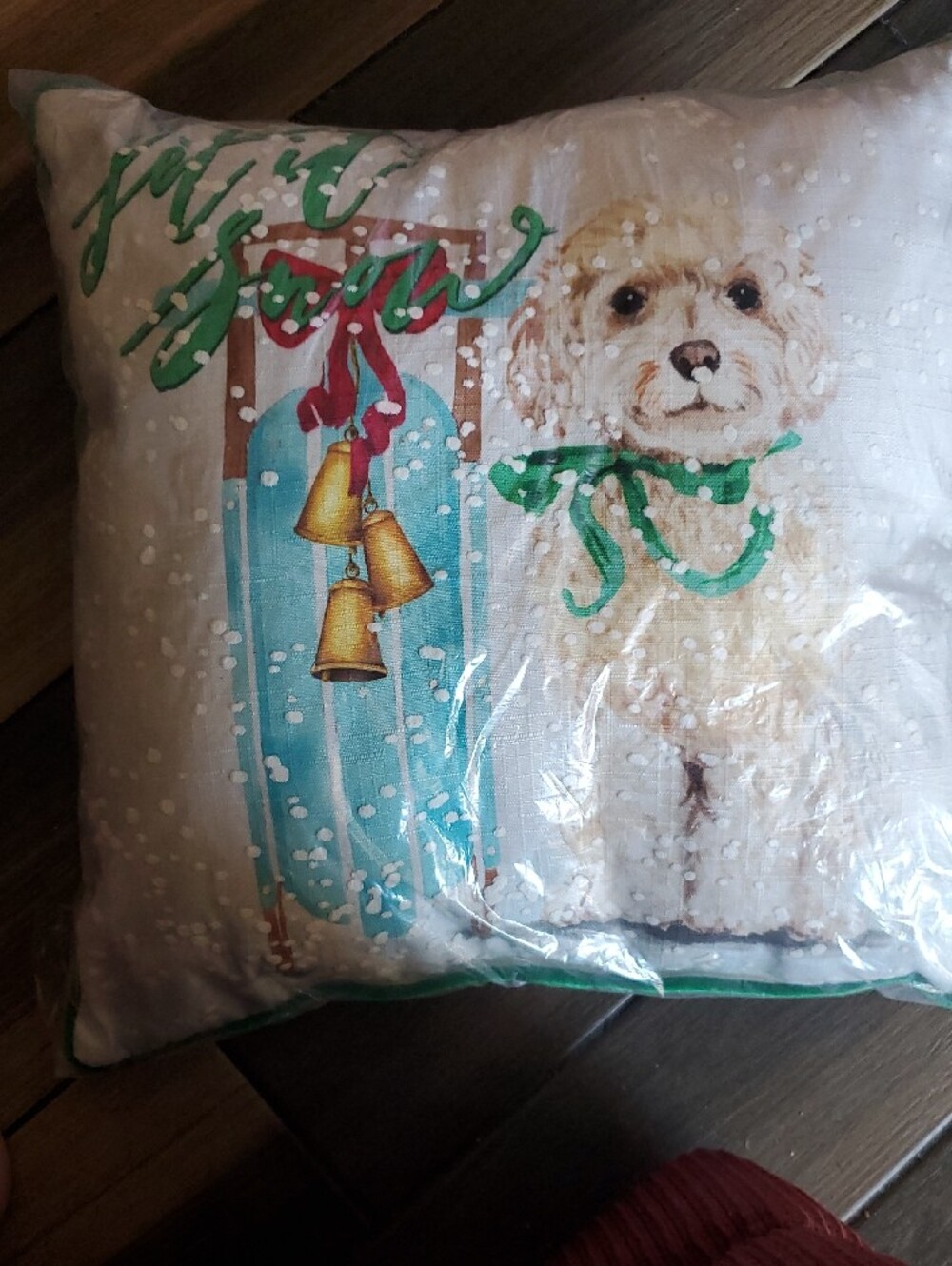 Doggie Pillow RESERVED  Cream and Green - Picture 6 of 6